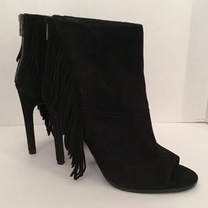 Dolce Vita Fringe Open-toe Ankle Boots - Size 9